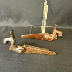 PIÈCES DÉTACHÉES: PAIRE DE PLATINES POUR PISTOLET À PERCUSSION