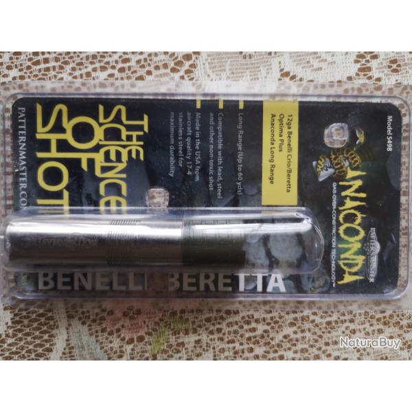 Choke patternmaster anaconda long range cal 12 pour fusil benelli crio/Beretta Optima plus.