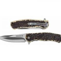 COUTEAU FERMANT PERCUSSION + ETUI imitation corne