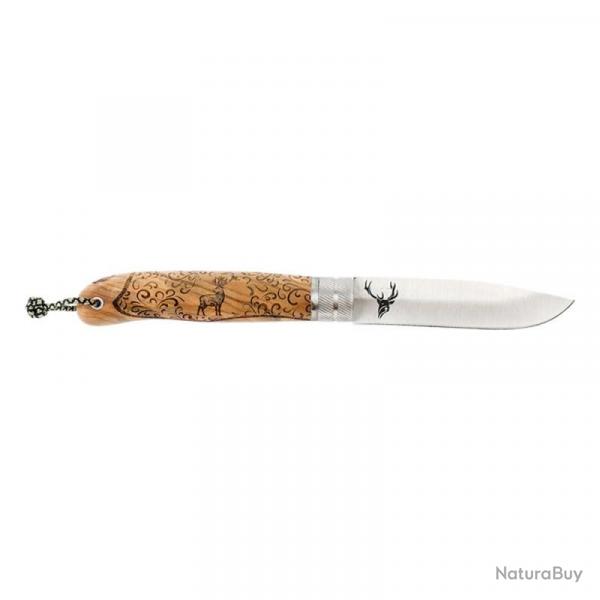 COUTEAU DECALE LADY DEER FOCUS MANCHE OLIVIER LAME 90MM