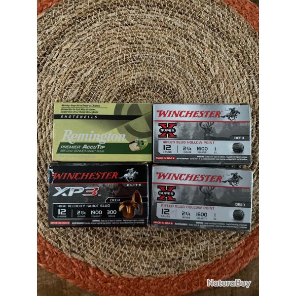 Lot de balles calibre 12 gauge  Winchester et remington