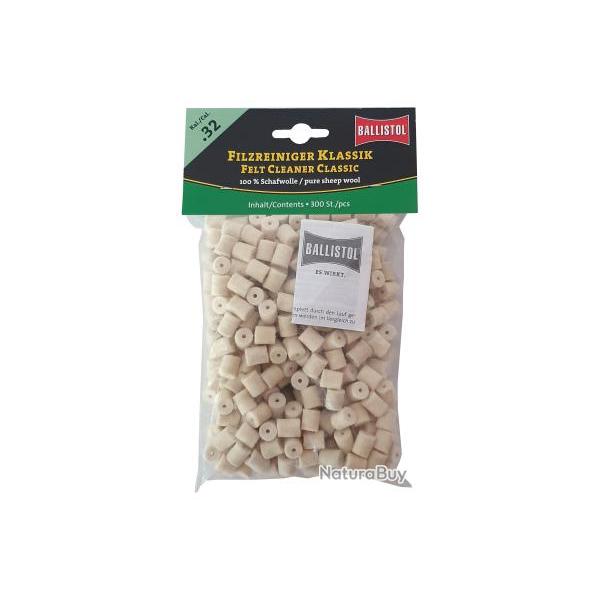 Tampon de nettoyage BALLISTOL Feutre Classique Cal. 32 - 300 Pcs
