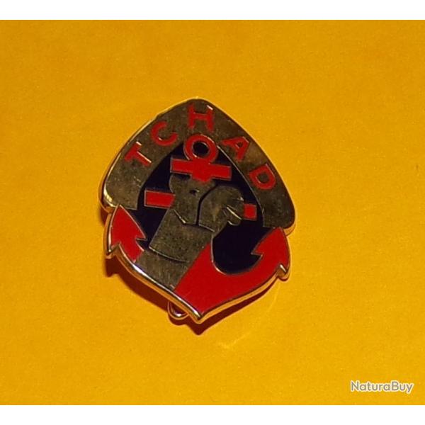 Rgiment de Marche du TCHAD, plat, dor, 37 mm, opaque, FABRICANTARTHUS BERTRAND  PARIS  , HOMOLOGA