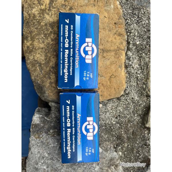 2 boite neuves PPU 7-08rem 120gr enchre 1 sans prix de rserve