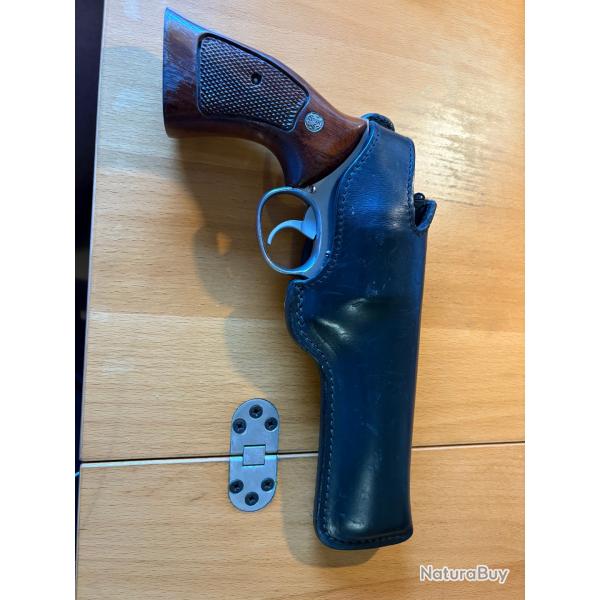 Holster et cartouchire en cuir pour rvolver Smith et Wesson 686