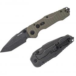 Couteau Real Steel Evolution Ironclad Lame Tanto Acier D2 Manche G10 OD Green Frame-lock RS7912BG -