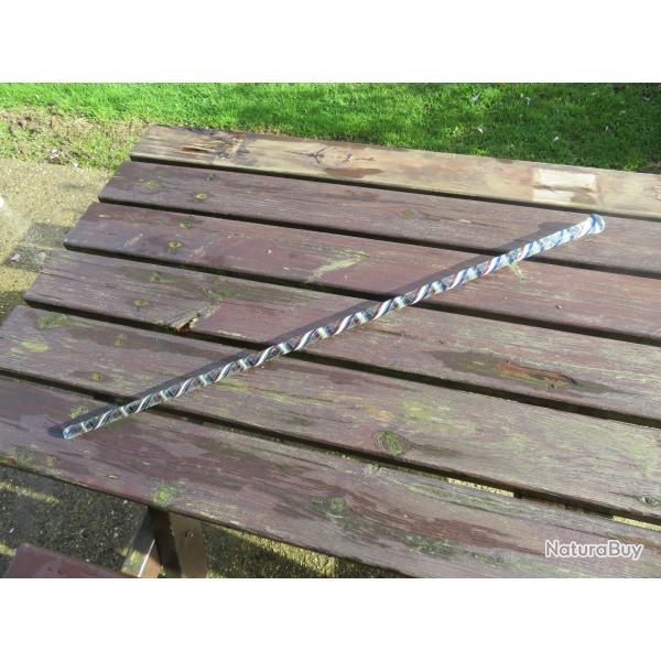 Ancienne canne de conscrit en verre polychrome à décor torsadé, Longueur 91Cm - FRANCE (Époque XIXe)