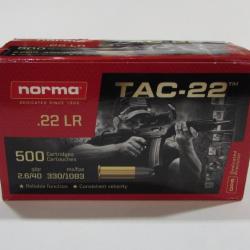 lot de 1000 cartouches 22lr Norma TAC-22 LRN plombs 40 grains