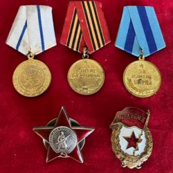 URSS, lot 5 médailles