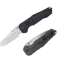 Couteau Real Steel Evolution Ironclad Lame Drop Point Acier D2 Manche G10 Black Frame-lock RS7911SB