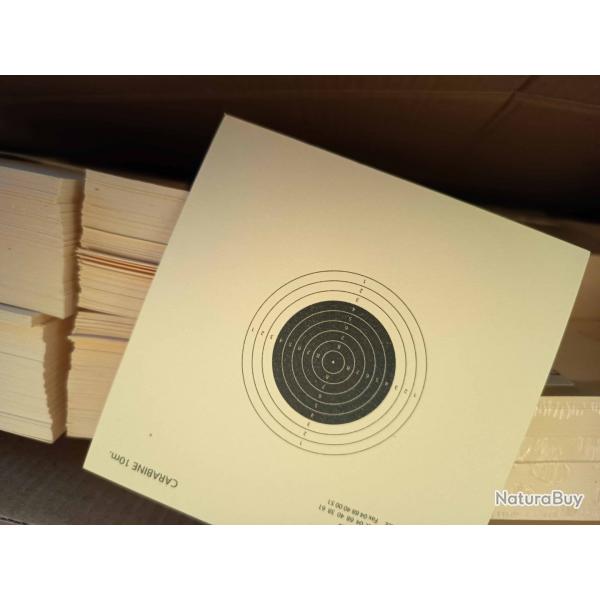 Cibles carton carabine 10m ISSF 10x10 cm