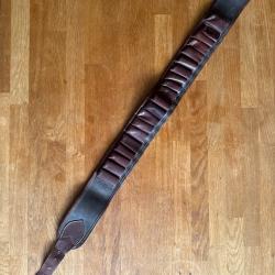 Cartouchiere ceinture cuir calibre 12