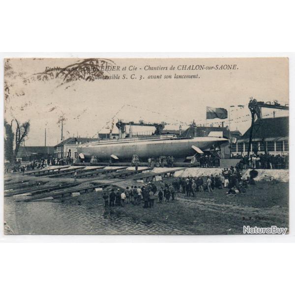 CPA - tablissement Schneider et Cie - Le Submersible S . C . 3 avant son lancement  N1520