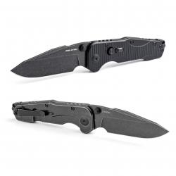 Couteau Real Steel Evolution Ironclad Lame Drop Point Acier D2 Black Manche G10 Black RS7911BB