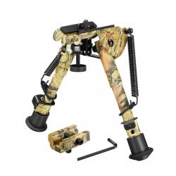 Bipied camouflage en aluminium à fixation Picatinny / Grenadière - 15 à 23cm