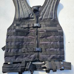 gilet tactique souple noir fermeture ventrale
