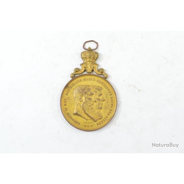 Mdaille dcoration 1890 Leopold II Marie-Henriette Kermesse de Biestebroeck. Belgique Bruxelles ?