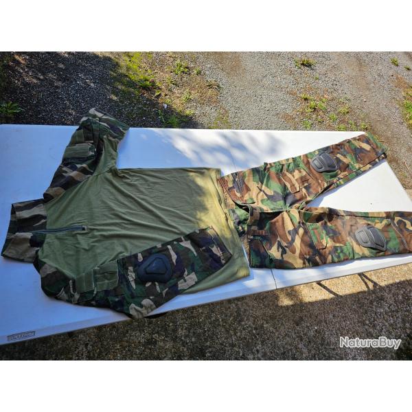 Tenue camouflage avec coudire et genouillre