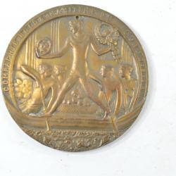 Médaille plaquette1928 Campagnie Maritime Belge du Congo Voyage inaugural du paquebot Albertville