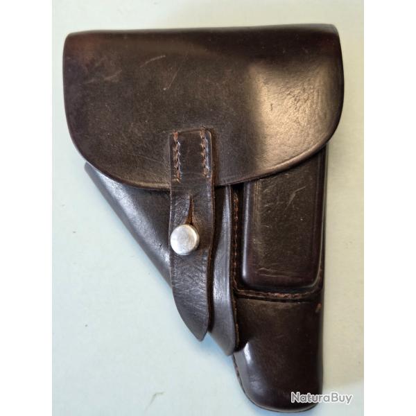 Etuis de Walther PPK de police Suisse cal 7,65 Bg marron fonc sans marquages TBE