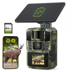 Caméra de Chasse Solaire WiFi 4K - 48MP | Carte SD 64 Go Incluse