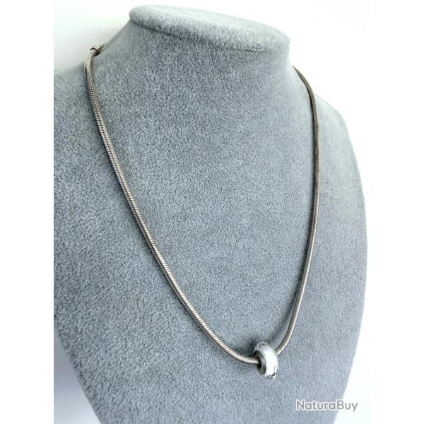 Collier serpent Pandora en argent - charms en verre de Murano