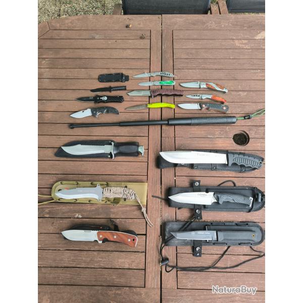 Collection de couteaux / lot de couteaux/ matraque tlescopique