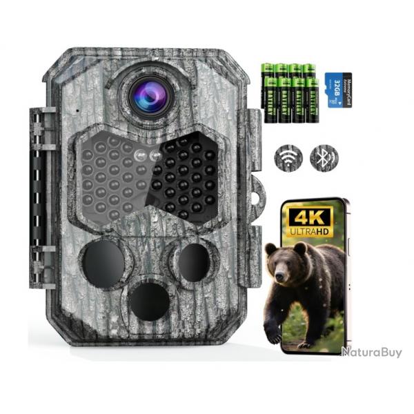 Camra de Chasse 4G LTE - Solaire & Sans Fil | 2.7K HD | Carte SIM & SD 64 Go