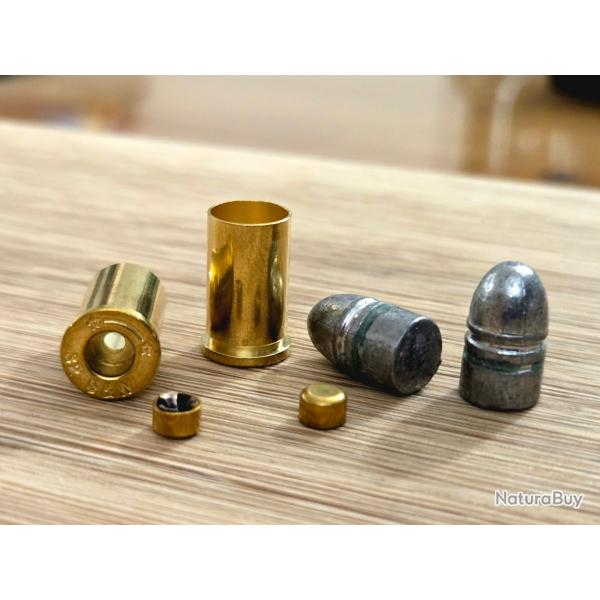 B13 Lot rechargement 32 SW SHORT (x25) avec ogive PLOMB + douille + amorce