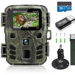 Mini Caméra de Chasse Nocturne - 20MP | 1080P HD | Vision Nocturne | Carte SD 32 Go Incluse
