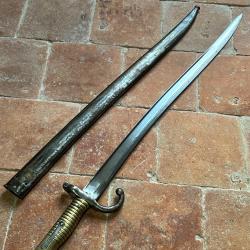 Baïonnette française Chassepot 1866 monomatricule - Napoléon III Second Empire Guerre 1870