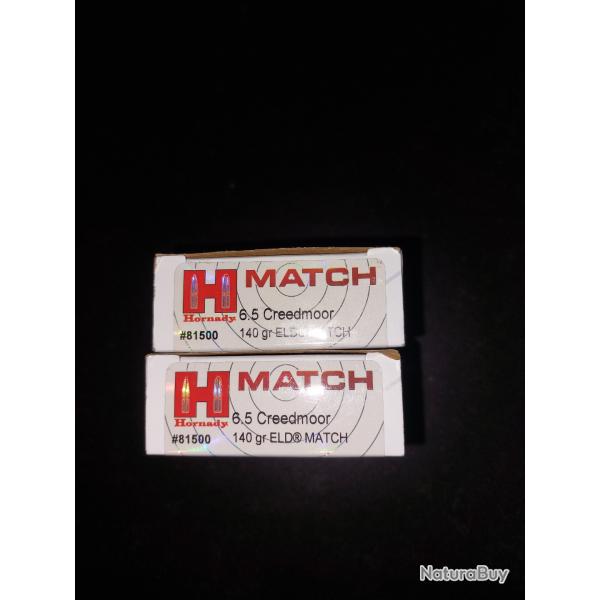 Lot de 2 botes 6.5 creedmoor eld match 147 gr