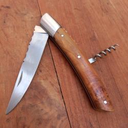 Joli Couteau LE THIERS  par ARTHAUD CHOSSON Manche en GENÉVRIER avec Tire Bouchon