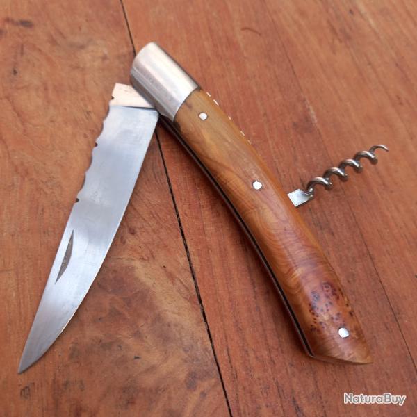 Joli Couteau LE THIERS  par ARTHAUD CHOSSON Manche en GENVRIER avec Tire Bouchon