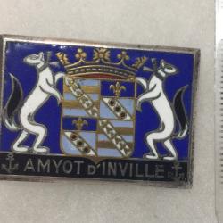 FRANCE MARINE - INSIGNE AVISO DRAGUEUR AMIOT D'INVILLE 1947/1966 Fabrication Drago Paris
