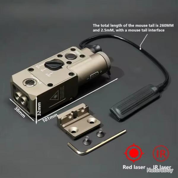 Indicateur laser CQBL-1 rouge botier bronze- Picatiny 20 mm