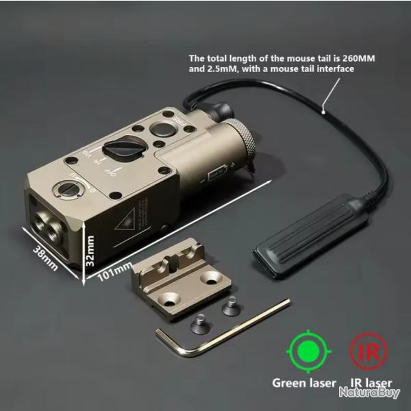 Indicateur laser CQBL-1 vert botier bronze- Picatiny 20 mm