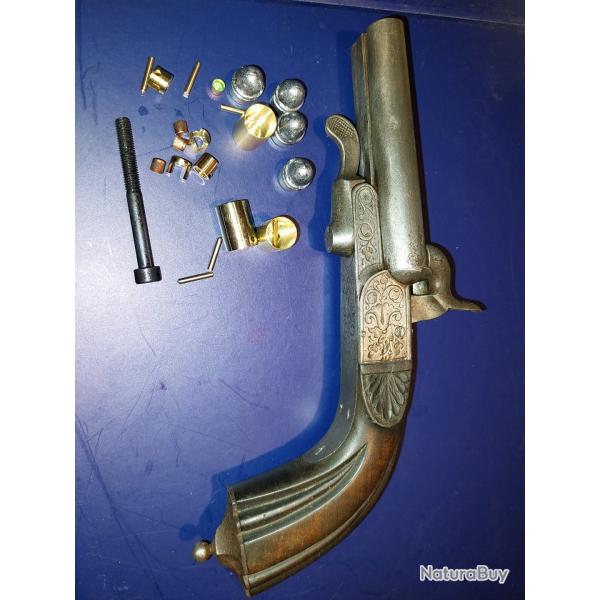 Pistolet de vénerie à broches calibre 11mm avec 4 cartouches à broches rechargeables