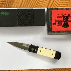 ProTech Godson Tuxedo Ivory Micarta & LynchNW deep-carry clip