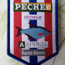 vend écusson neuf brodé tissu pêcheur aappma
