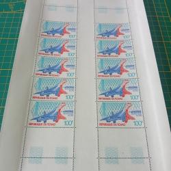 (001)Lot 6 Feuilles timbres poste aérienne tchad
