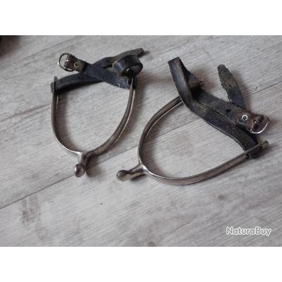 Paire de Lanières d'éperons en Cuir