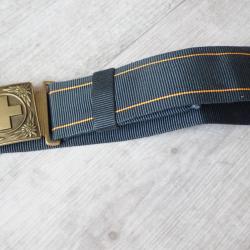 Ceinturon Officier Suisse, boucle carrée, pour port de la dague de parade (B)