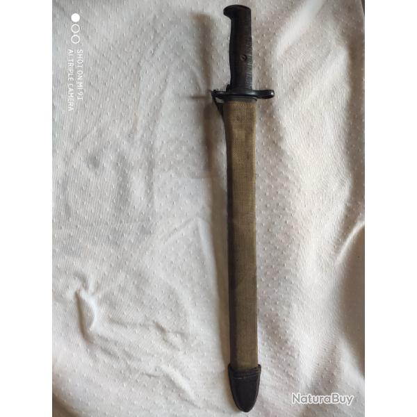 Baonnette US modle 1905 fabricant SA de 1917. Fourreau 1910
