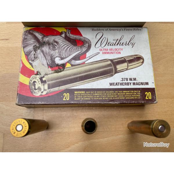 Lot de 3 botes de 20 douilles WEATHERBY de calibre .378 WM