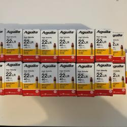 1550 cartouches Aguila HV 22lr 40gr 1255FPS à 0,9/cartouche