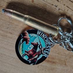 Porte clefs munition de manipulation 30x30 médaillon Winchester