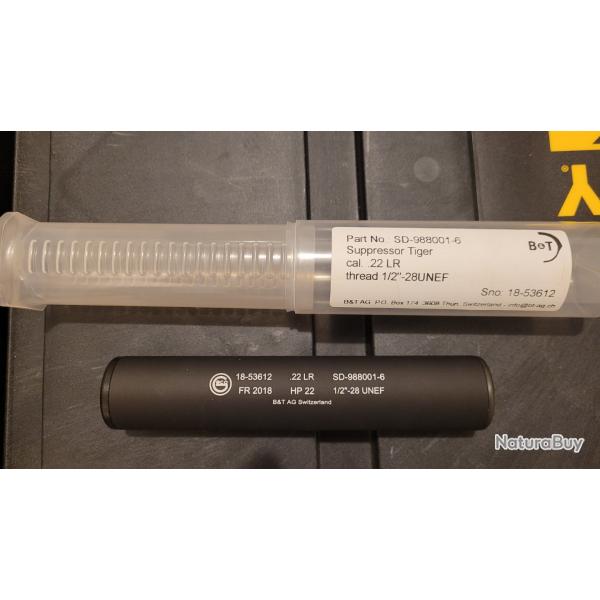 Silencieux BT 22lr Blogger & Thomet / GECO filetage 1/2 28 HP22