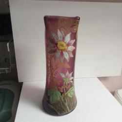 vase legras 1900 émaillé hauteur 29 cm diamètre 12 cm