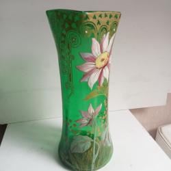 vase legras 1900 émaillé hauteur 28 cm diamètre 11 cm
